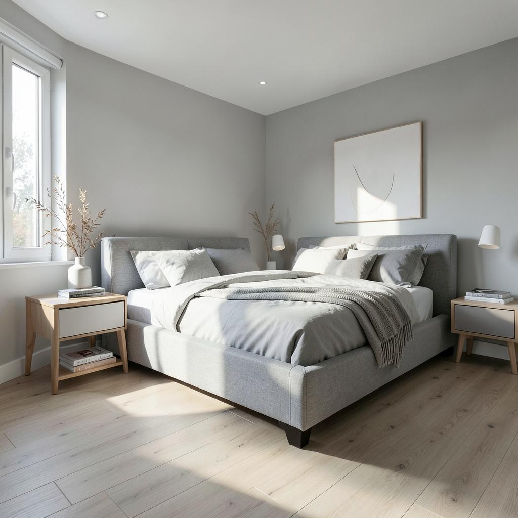 Quarto com piso laminado instalado